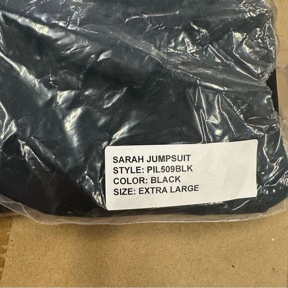 New Gigi C Sarah Zip Up Cutout Jumpsuit Catsuit Black XL - Picture 6 of 7